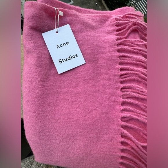 Acne Studios Wool Scarf (Pink) - Picture 2 of 7